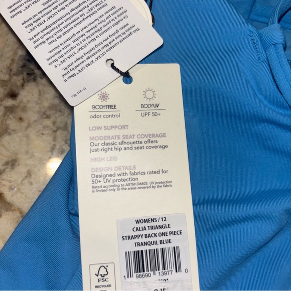 CALIA Women's Swim Triangle Strappy Back One Piece NWT - Picture 9 of 10